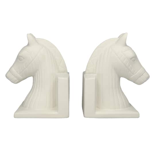 Jonathan Adler x Michaels 7" DIY Ceramic Trojan Horse Book End Set